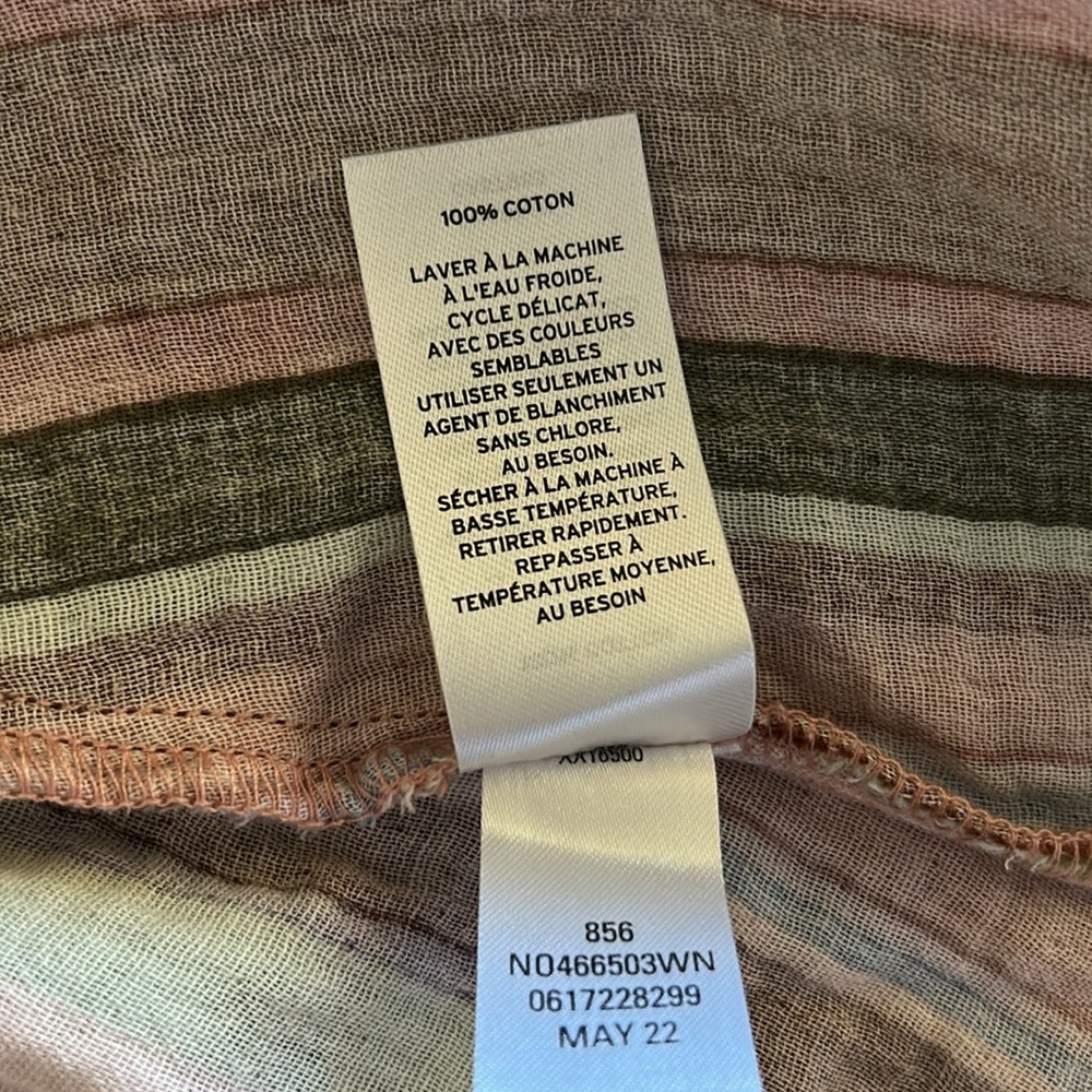 Nordstrom Striped Multicolor Wrap Jacket 1X Cotton Gauze Belted - Picture 15 of 16